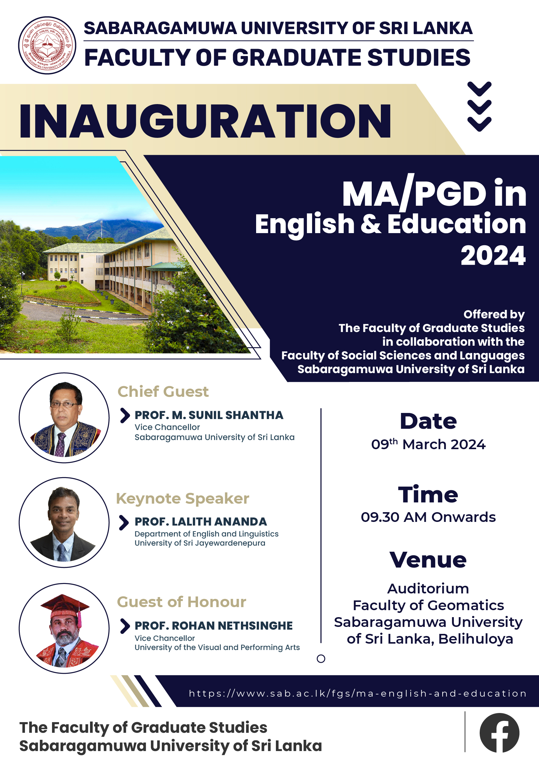 Inauguration of the MA/PGD in English & Education - 2024