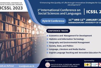 1st International Conference on Social Sciences and Languages (ICSSL) 2023