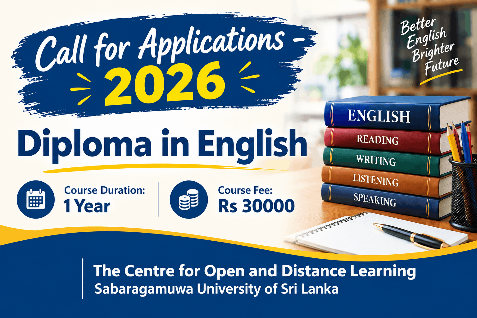 Call for Application 2026 - Diploma in English