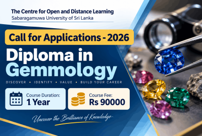 Call for Application 2026 - Diploma in Gemmology