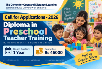 Call for Application 2026 - Diploma in Preschool Teachers Training