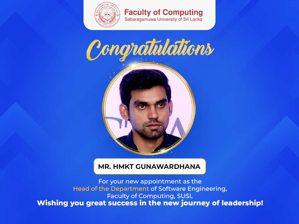 Congratulations, Mr. HMKT Gunawardhana on Your New Appointment! 