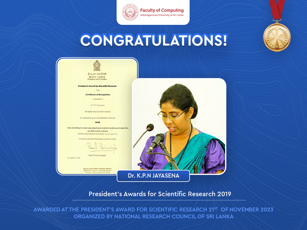 President’s Award for Scientific Research 2019