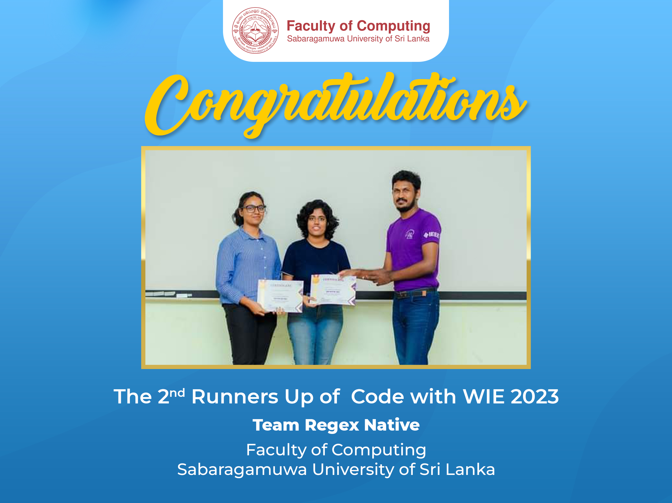 Team Regex Native - Second Runners Up of Code with WIE 2023