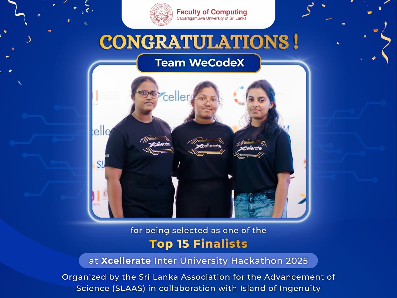 Team WeCodeX | Top 15 Finalists – Xcellerate Inter-University Hackathon 2025