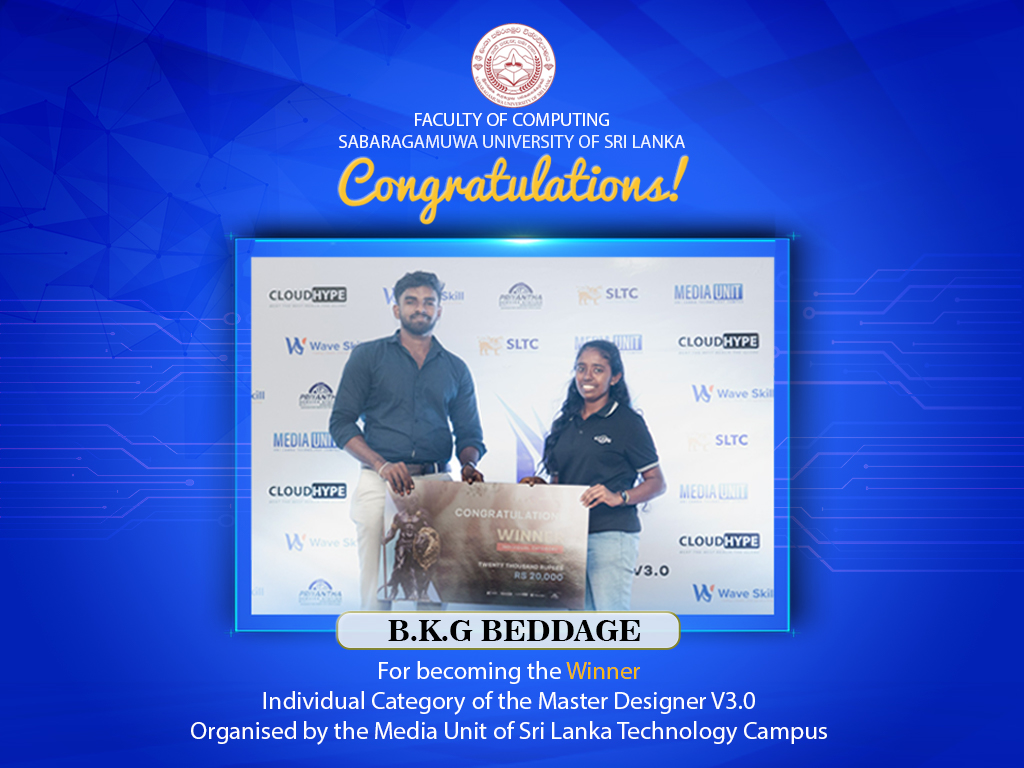Congratulations on Winning Master Designer V3.0 – Individual Category Champion! 
