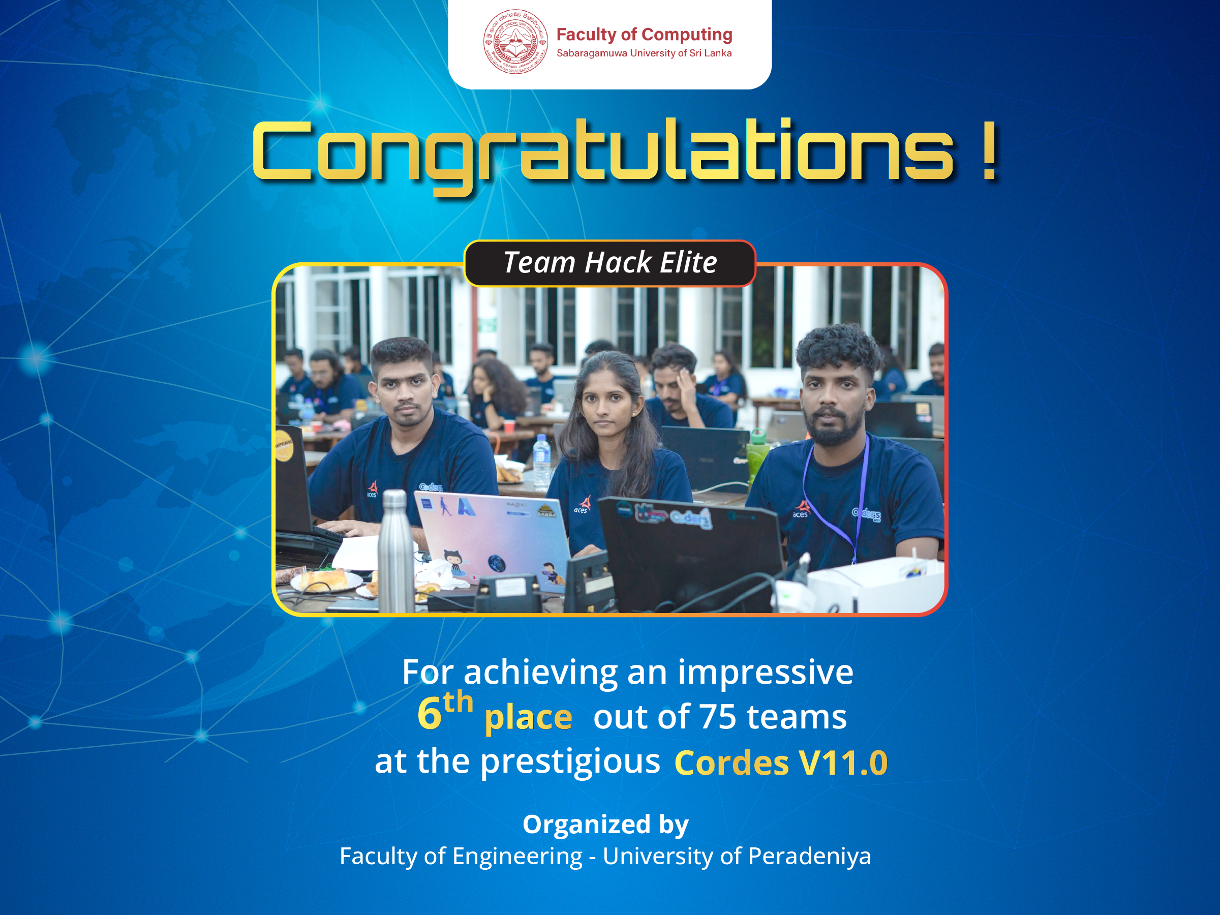 Team “Hack Elite” secures the 6th Place at “Coder 11.0”