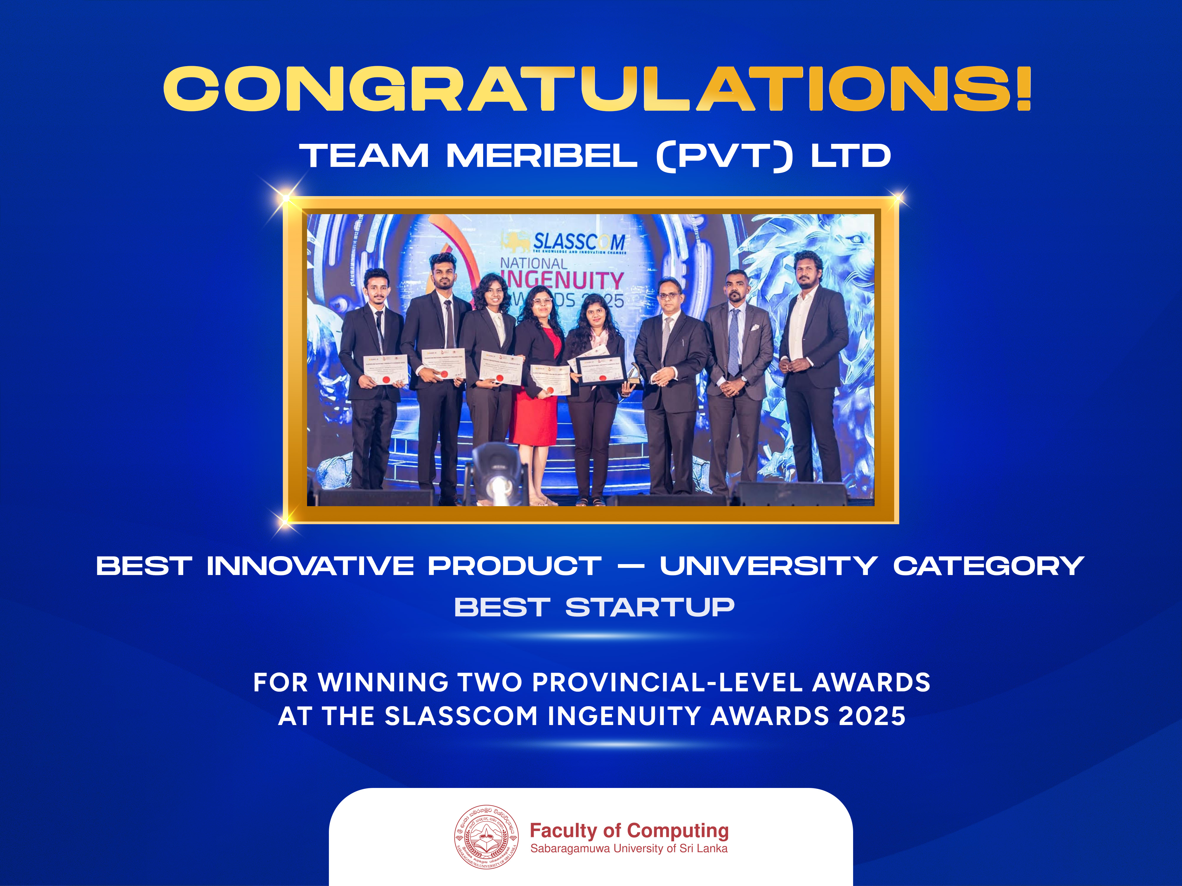 Congratulations to Team Meribel (Pvt) Ltd for the Outstanding Achievements!