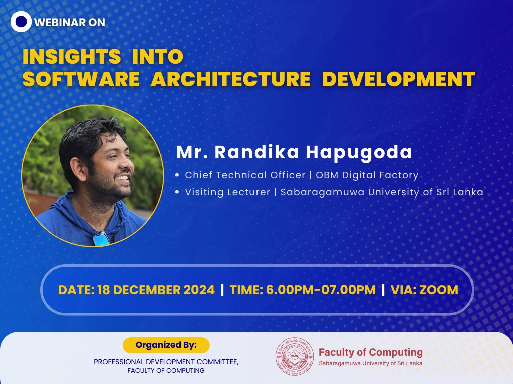 Webinar - Insights into Software Architecture Development