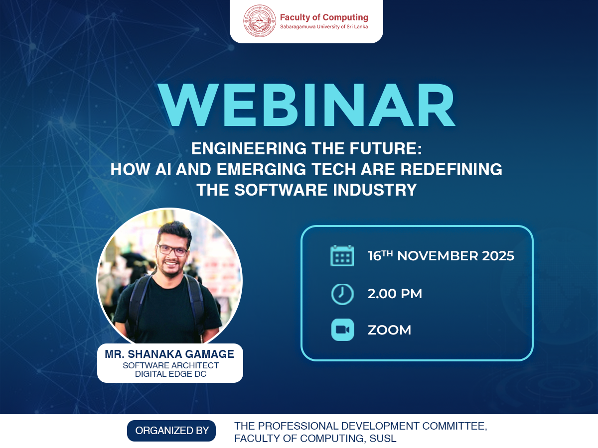 Webinar on “Engineering the Future: How AI and Emerging Technologies are Redefining the Software Industry”