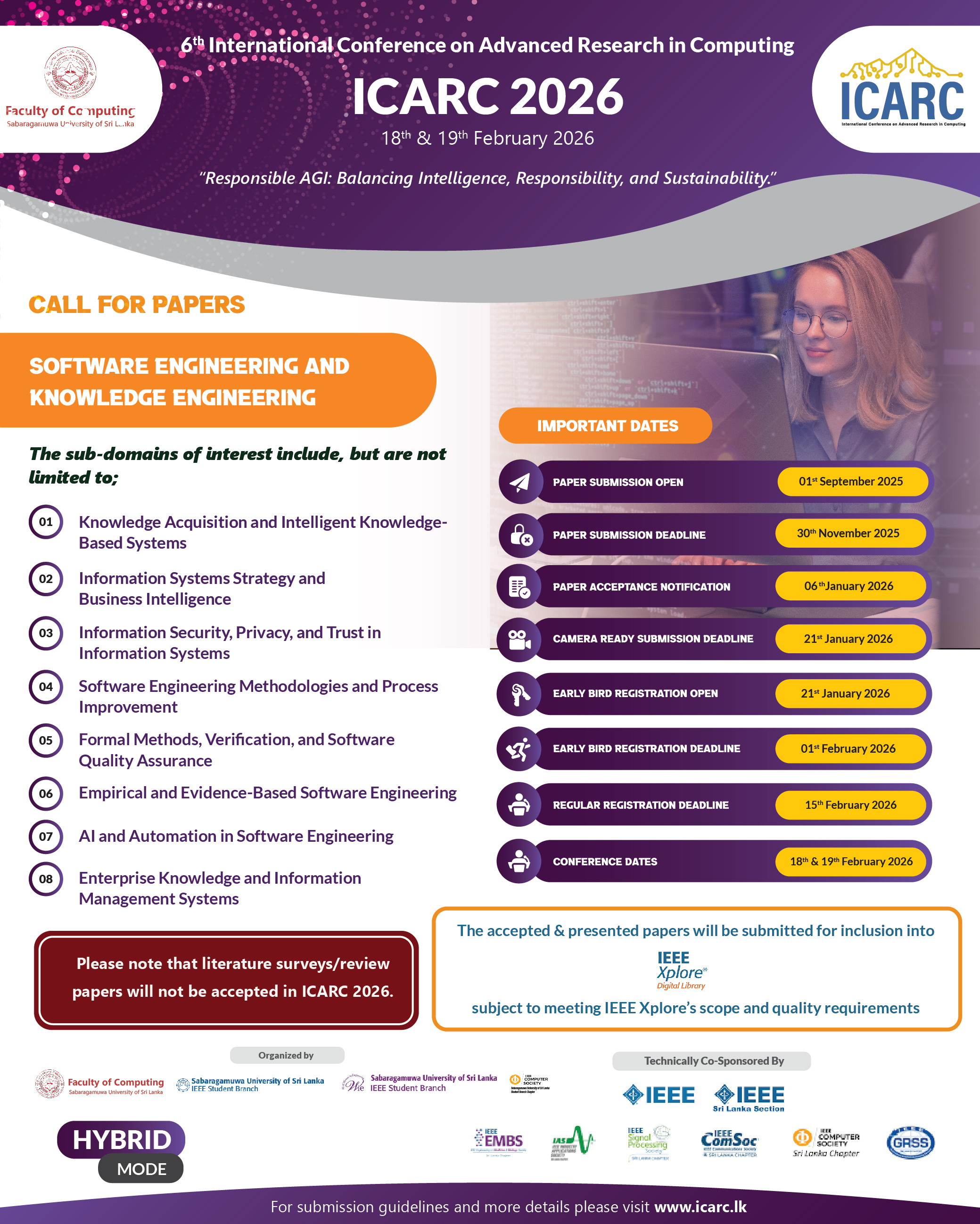 Call for Papers - Software Engineering and Knowledge Engineering Track Call for Papers - Software Engineering and Knowledge Engineering Track