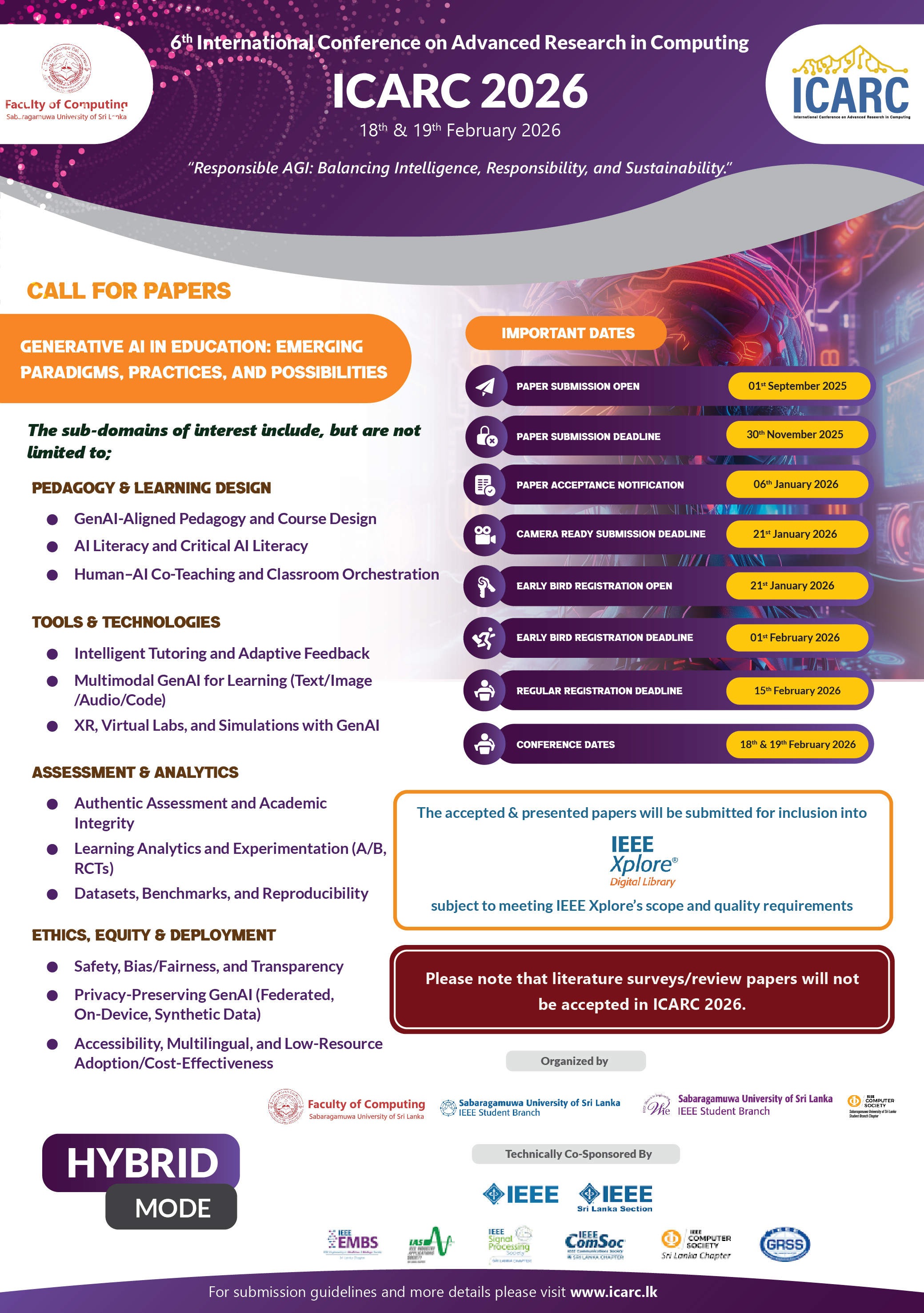 Call for Papers - Generative AI in Education: Emerging Paradigms, Practices, and Possibilities Track Call for Papers - Generative AI in Education: Emerging Paradigms, Practices, and Possibilities Track