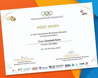 Merit Award at the International Blockchain Olympiad (IBCOL-2021)