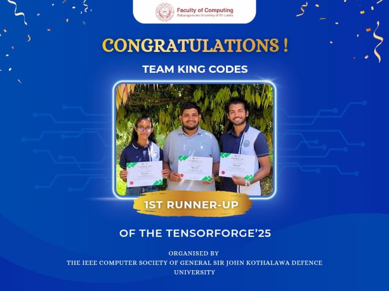 Congratulations to the Team "KING Codes" — 1st Runner-Up at TensorForge'25!