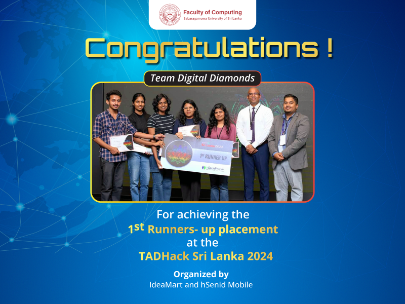 Team “Digital Diamonds” Emerges as 1st Runners-Up at TADHack Sri Lanka 2024!