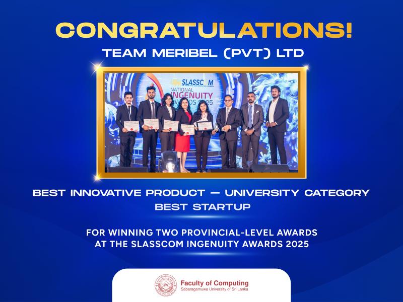 Congratulations to Team Meribel (Pvt) Ltd for the Outstanding Achievements!