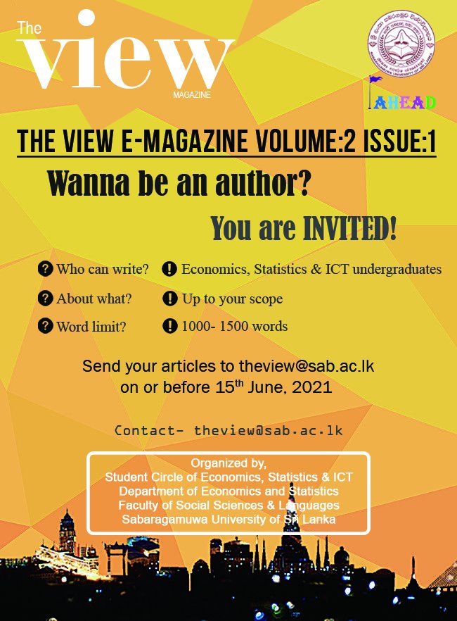 Call for Articles: “The View” bi-annual E-magazine - Volume:2 Issue:1