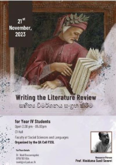 Workshop on Writing the Literature Review