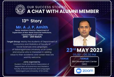 13th Story - Mr. A.J.P. Amith (2010/2011 Batch)
