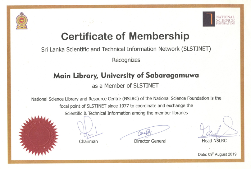 Certificate of Membership