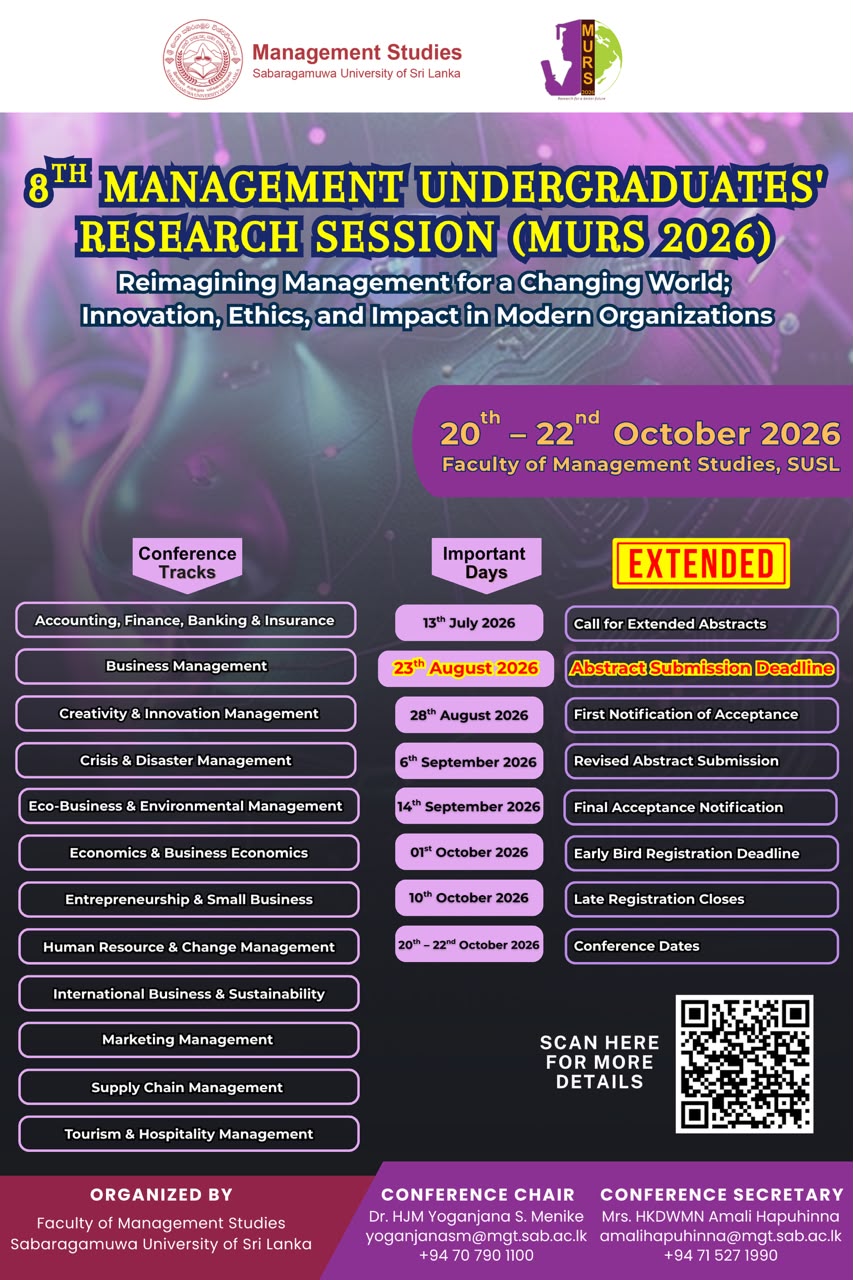  Extended Abstract Deadline 