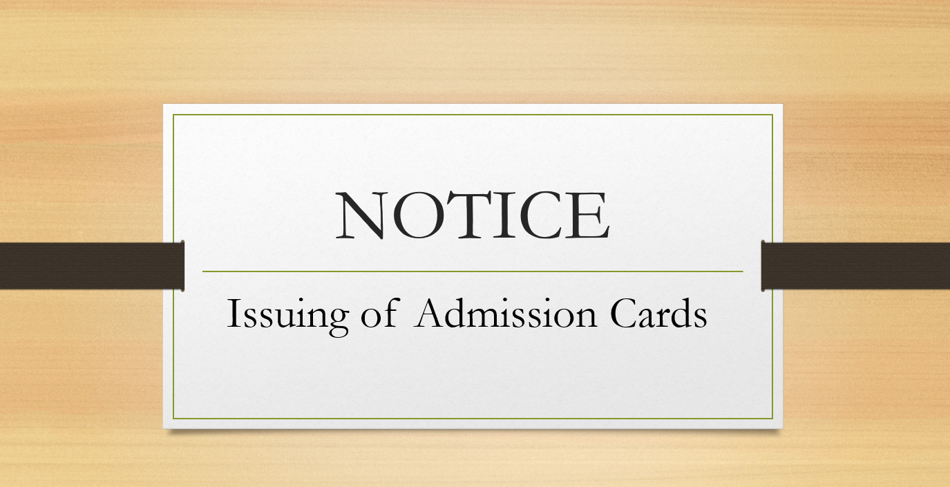 Issuing of Admission Cards