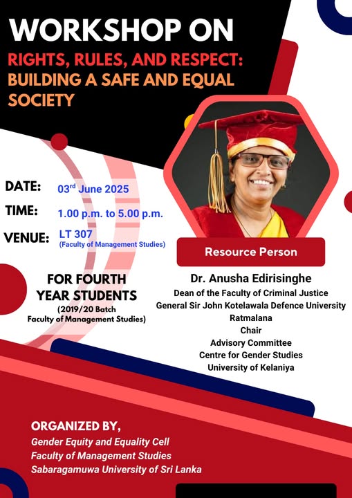 WORKSHOP ON "Rights, Rules, and Respect: Building a Safe and Equal Society