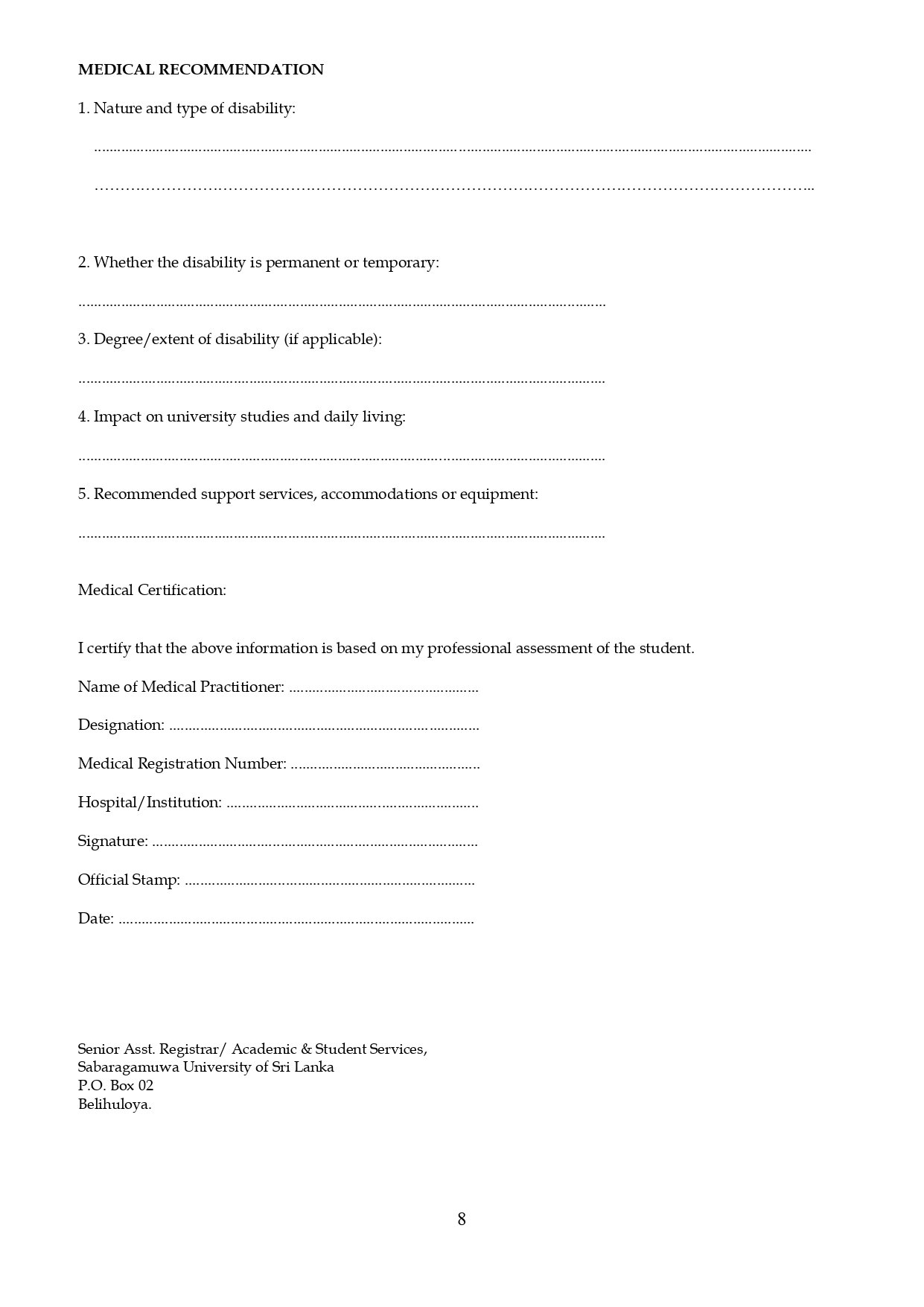 Bursary Application For Disability Students