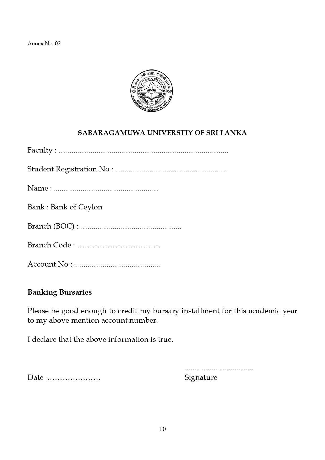 Bursary Application For Disability Students