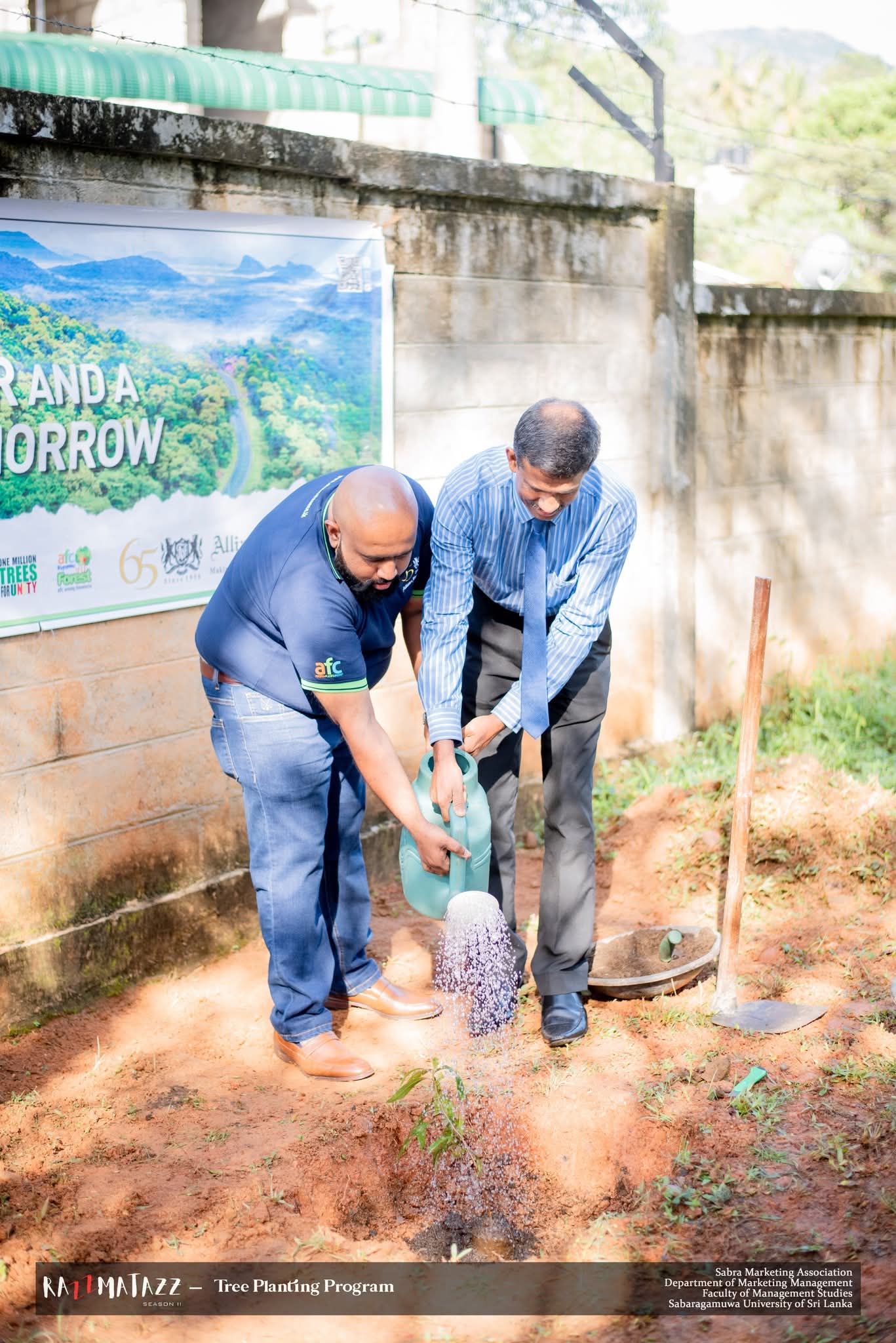 Planting Hope for a Greener Tomorrow | Razzmatazz Season II  In a heartfelt gesture towards a sustainable future, we proudly planted trees at the Faculty of Management Studies on March 4th, 2025. Marking a memorable moment of Razzmatazz Season II  This meaningful initiative was made possible in collaboration with our esteemed Platinum Sponsor, Alliance Finance Company. Together, we sowed the seeds of hope, growth, and responsibility.  Swipe through to witness how we turned commitment into action, one tree a