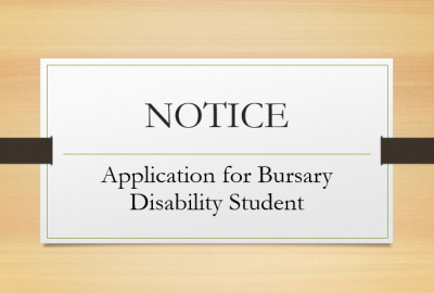 Application for Bursary - Disability Student