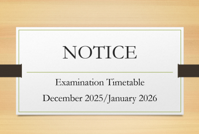 Examination Timetable December 2025/January 2026