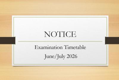 Examination Timetable - June/July 2026