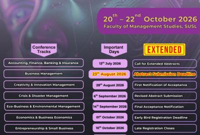  Extended Abstract Deadline 