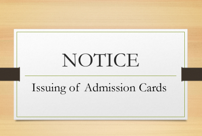 Issuing of Admission Cards