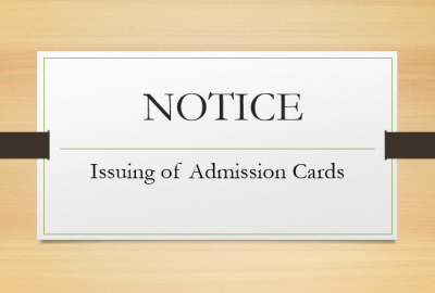 Issuing of Admission Cards