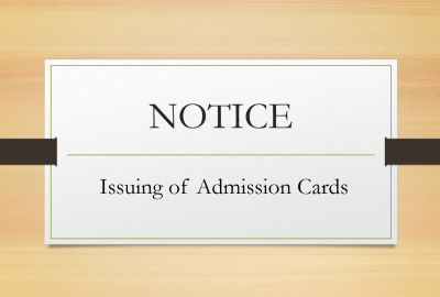 Issuing of Admission Cards