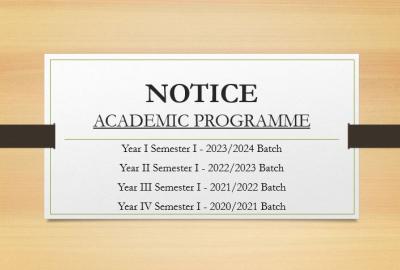 NOTICE  ACADEMIC PROGRAMME