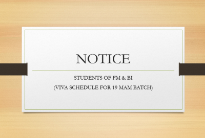 FM & BI (VIVA SCHEDULE FOR 19 MAM BATCH)