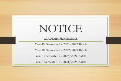 NOTICE  ACADEMIC PROGRAMME