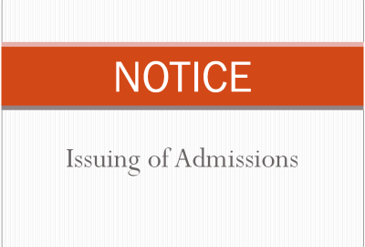 Issuing of Admissions