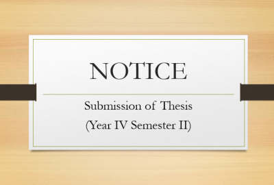 Submission of Thesis (Year IV Semester II) 
