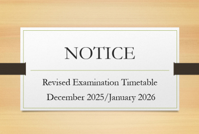 Revised Examination Timetable - December 2025/January 2026