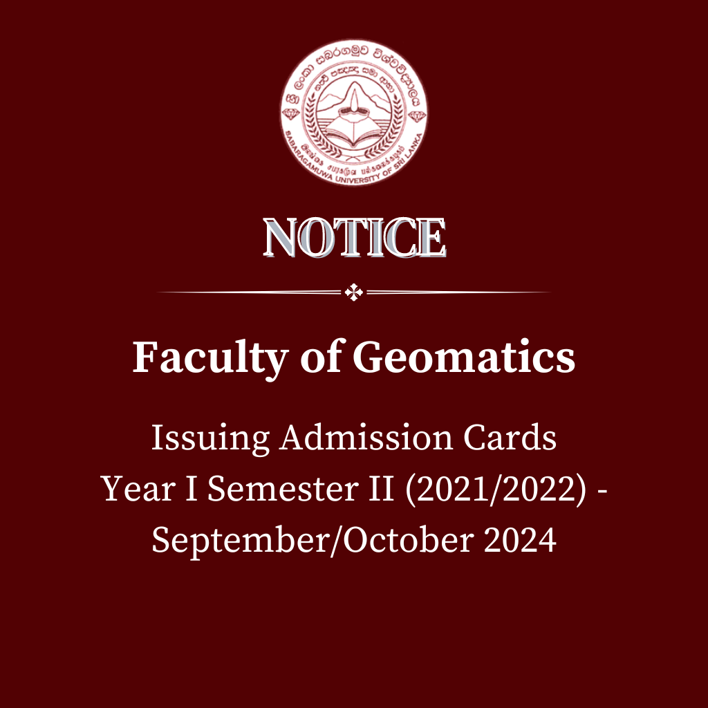 Issuing Admission Cards Year I Semester II (2021/2022) - September/October 2024
