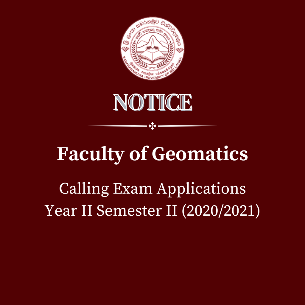 Calling Exam Applications Year II Semester II (2020/2021) - Faculty of Geomatics