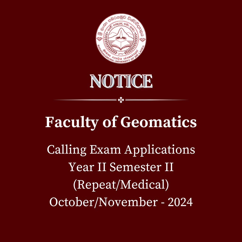 Faculty of Geomatics - Calling Exam Applications Year II Semester II (Repeat/Medical) October/November - 2024