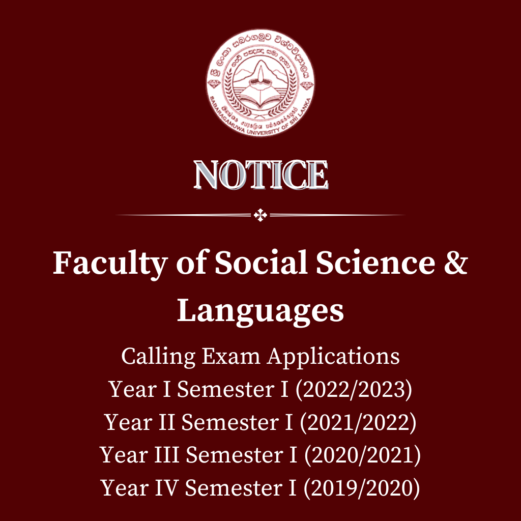 Calling Exam Applications Year I Semester I (2022/2023) Year II Semester I (2021/2022) Year III Semester I (2020/2021) Year IV Semester I (2019/2020) - Faculty of Social Science & Languages