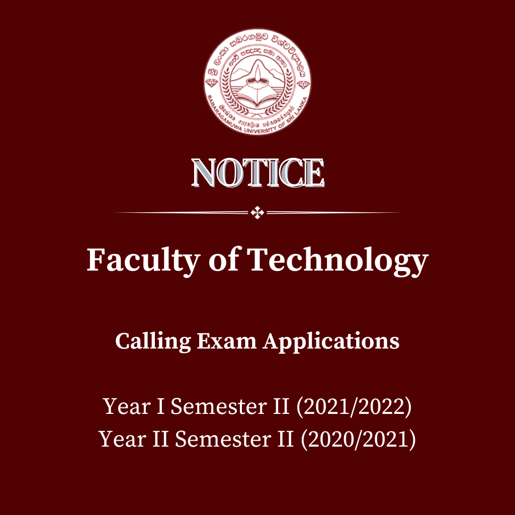 Calling Exam Applications  Year I Semester II (2021/2022) Year II Semester II (2020/2021) - Faculty of Technology