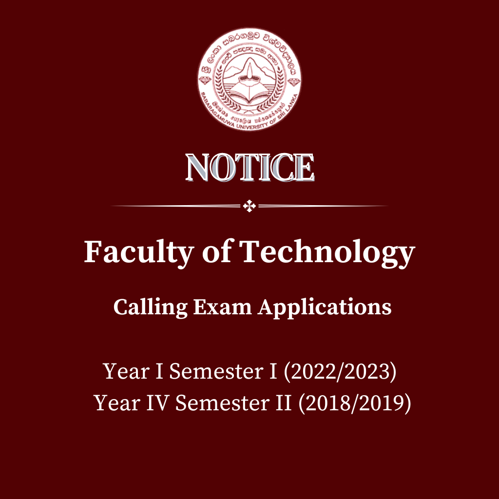 Calling Exam Applications Year I Semester I (2022/2023) Year IV Semester II (2018/2019) - Faculty of Technology
