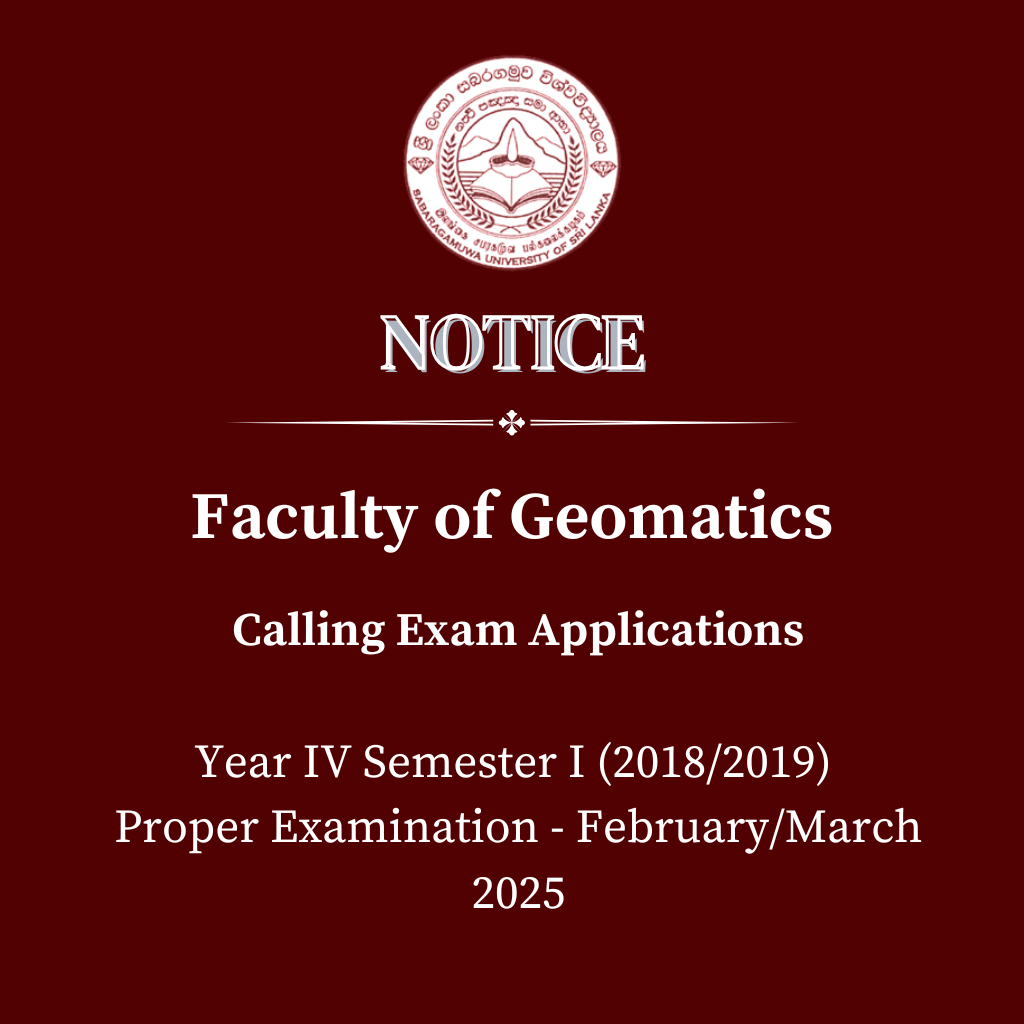 Calling Exam Applications Year IV Semester I (2018/2019) Proper Examination - February-March 2025 - Faculty of Geomatics
